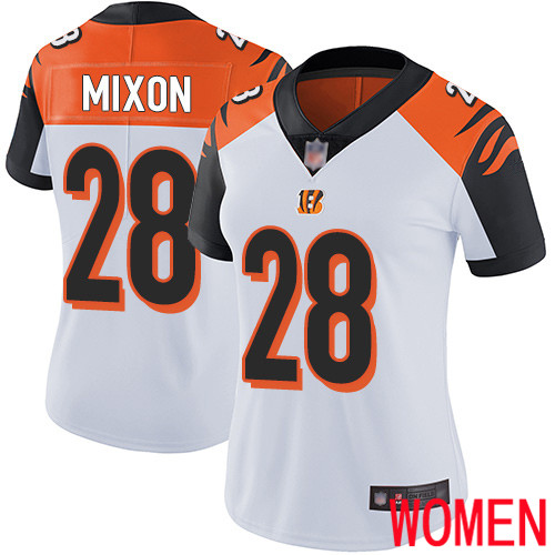 Cincinnati Bengals Limited White Women Joe Mixon Road Jersey NFL Footballl 28 Vapor Untouchable